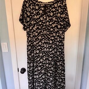 Disturbia Floral Black and White Dress